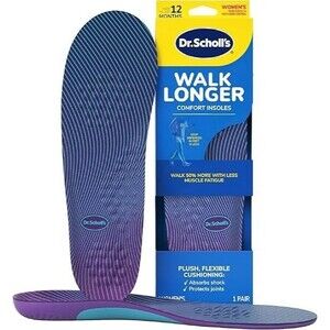 Dr. Scholl's Women's Walk Longer Insoles 6-11 Comfortable Plush Foam Cushioning